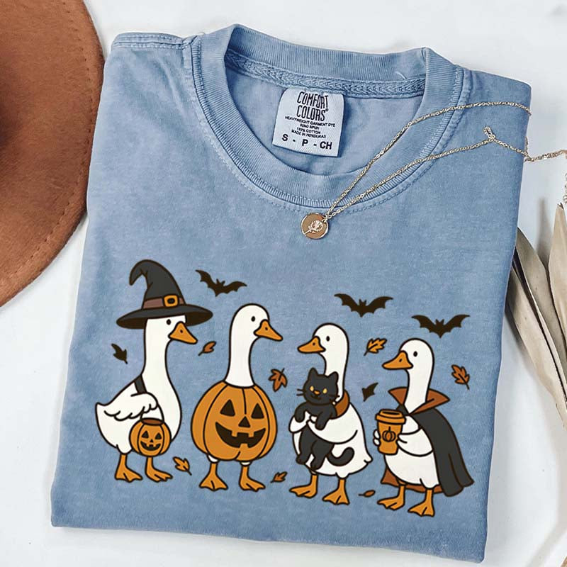 Halloween Ghost Pumpkin Bat Cat T-Shirt