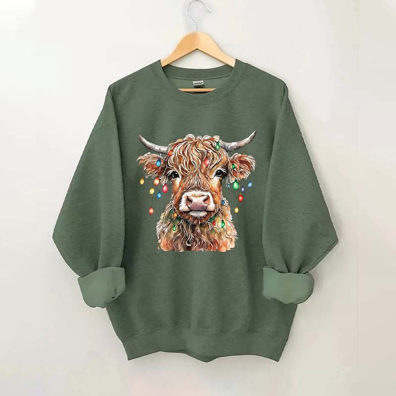 Merry Christmas Cow Sweatshirt