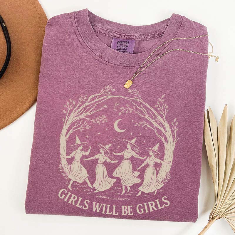 Vintage Girls Will Be Girls Witch T-Shirt
