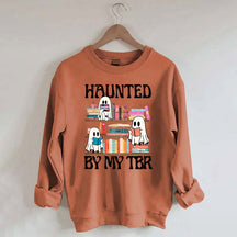 Haunted By My TBR Cute Ghost Reading Books Sweatshirt