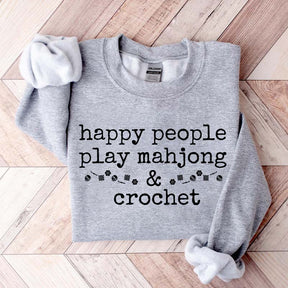 Happy People Play Mahjong & Crochet Sweatshirt