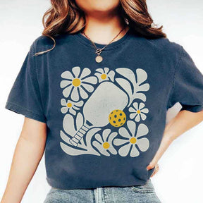 Comfort Colors Pickleball Floral Boho T-Shirt