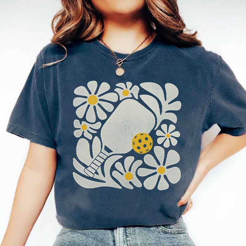 Comfort Colors Pickleball Floral Boho T-Shirt