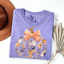 Vintage Floral Pumpkin Cute Halloween T-Shirt