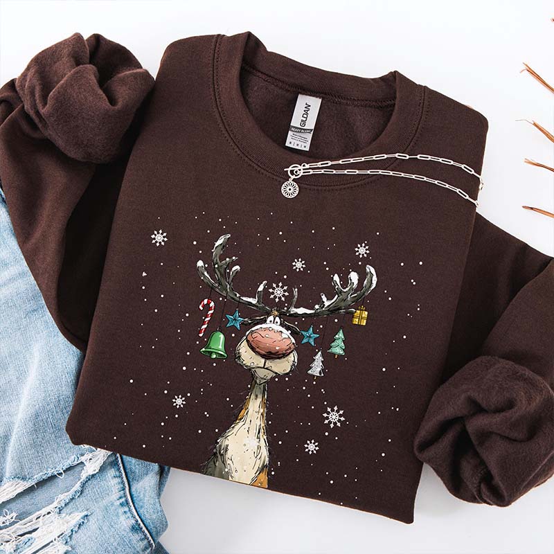 Vintage Reindeer Cute Christmas Sweatshirt