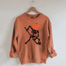 Skeleton Hockey Pumpkin Sweatshirt