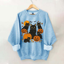 Halloween Cat And Pumpkin Sweatshirt
