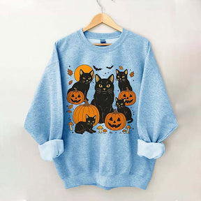 Halloween Cat And Pumpkin Sweatshirt