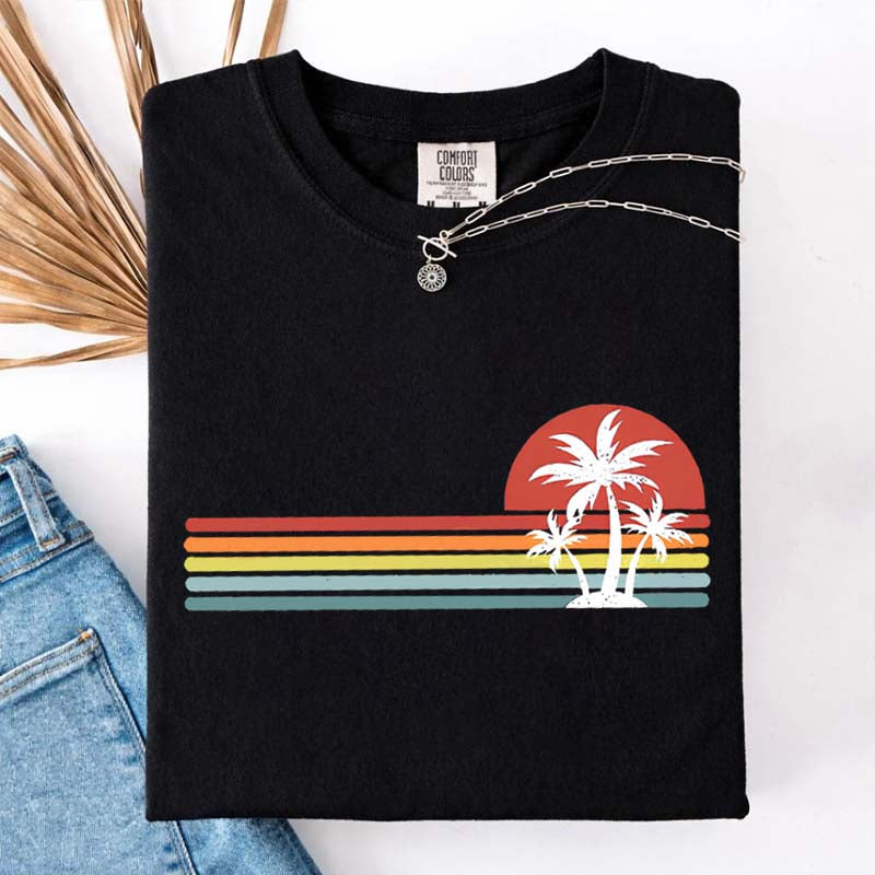 Retro Tropical Island Palm Tree T-Shirt