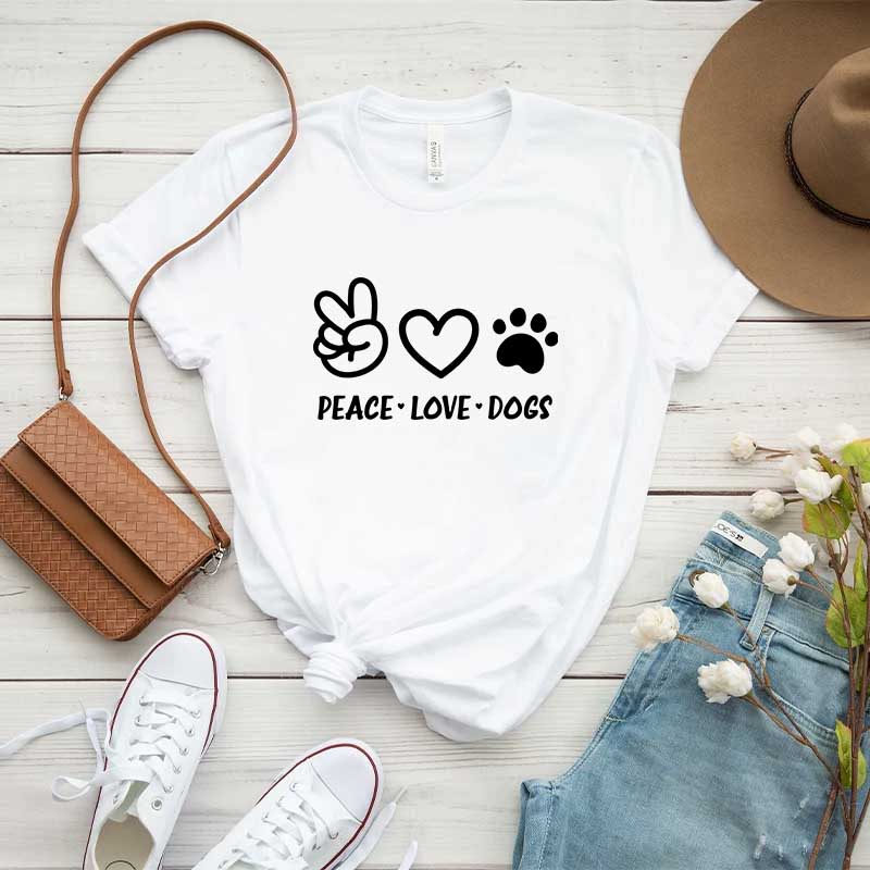 Peace Love Dogs Cute T-Shirt