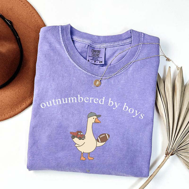 Outnumbered by Sons Mom Goose T-Shirt