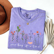 One Day At a Time Positive Quotes T-Shirt
