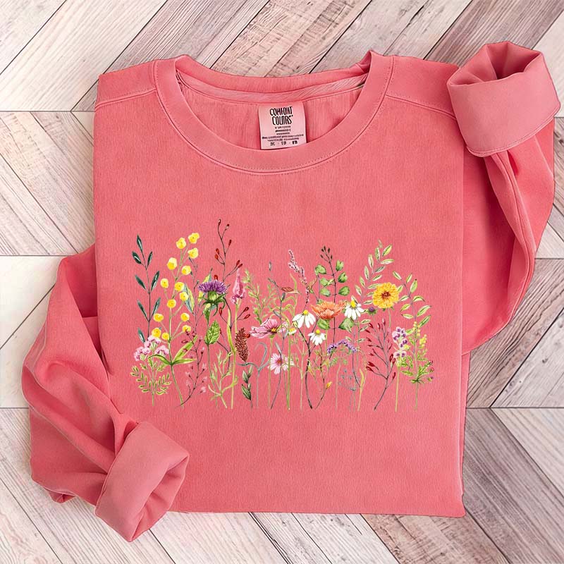 Vintage Garden Wild Flowers Sweatshirt