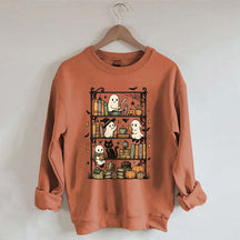 Retro Halloween Bookshelf Sweatshirt
