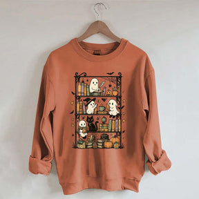 Retro Halloween Bookshelf Sweatshirt