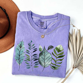 Teal and Green Leaves T-Shirt