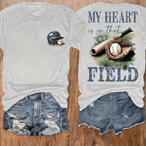 Baseball Mom My Heart Is On That Field T-Shirt