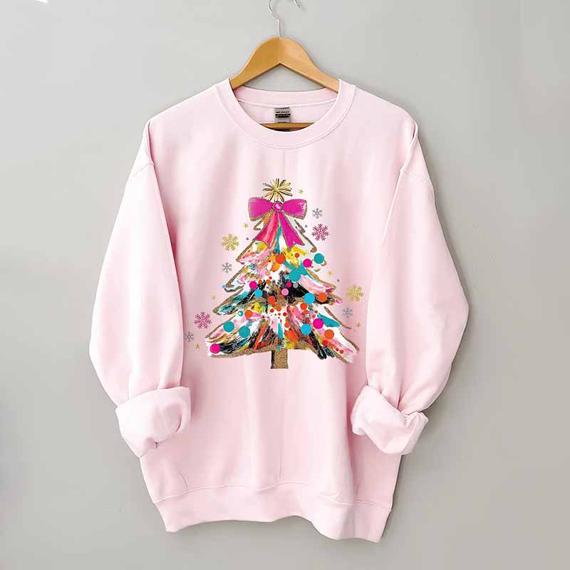 Colorful Glitter Christmas Tree Sweatshirt