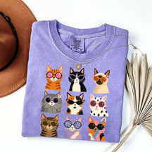 Retro Cool Cats Sunglasses T-Shirt