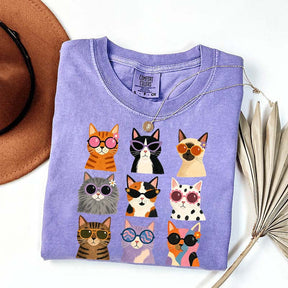 Retro Cool Cats Sunglasses T-Shirt