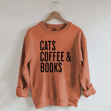 Cats Coffee And Books Sweatshirt