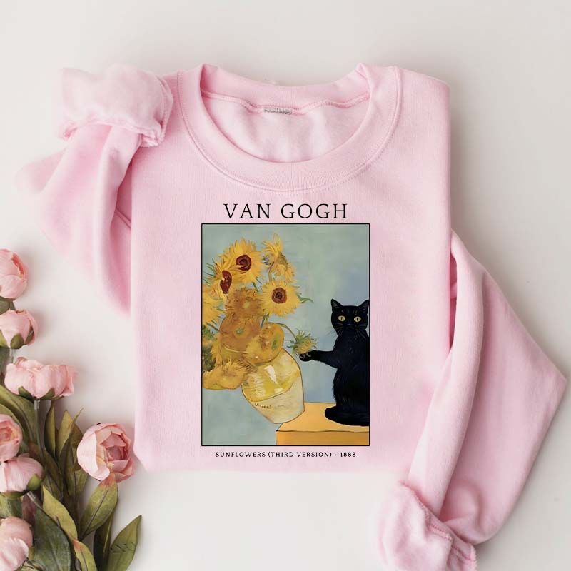 Van Gogh Black Cat Sweatshirt