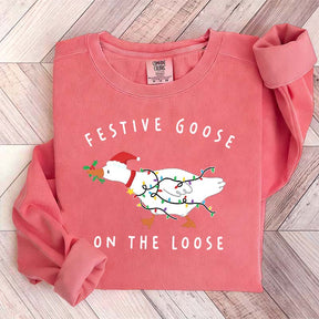 Xmas Duck Festive Goose On The Loose Sweatshirt