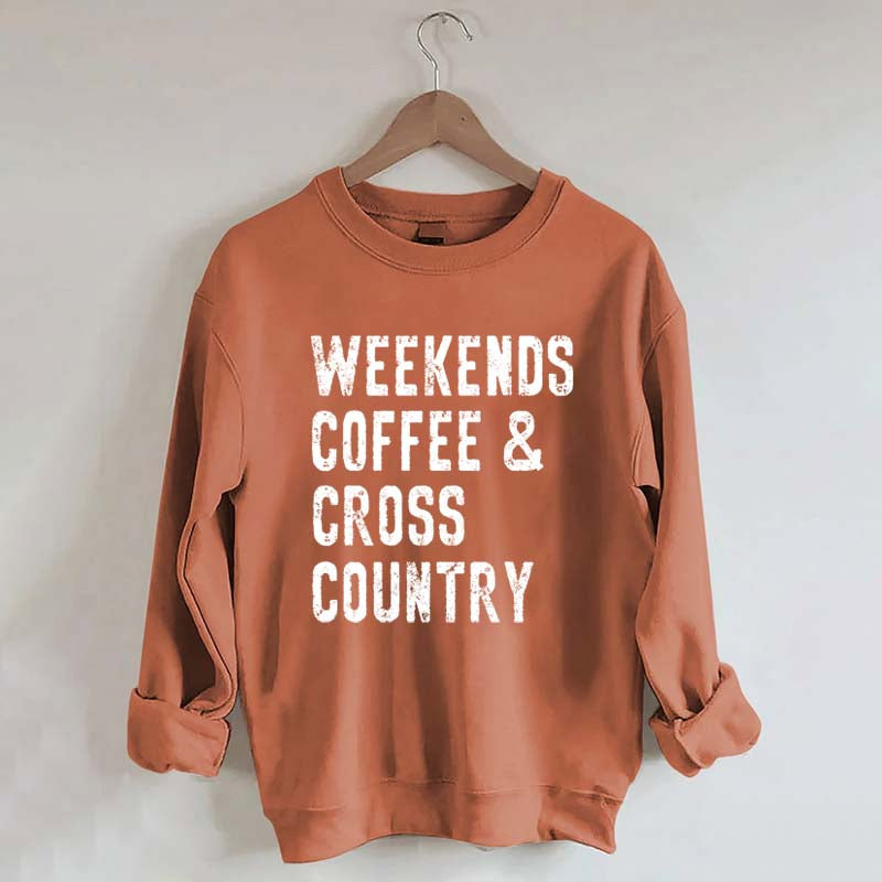 Weekends Coffee And Cross Country Runner Sweatshirt