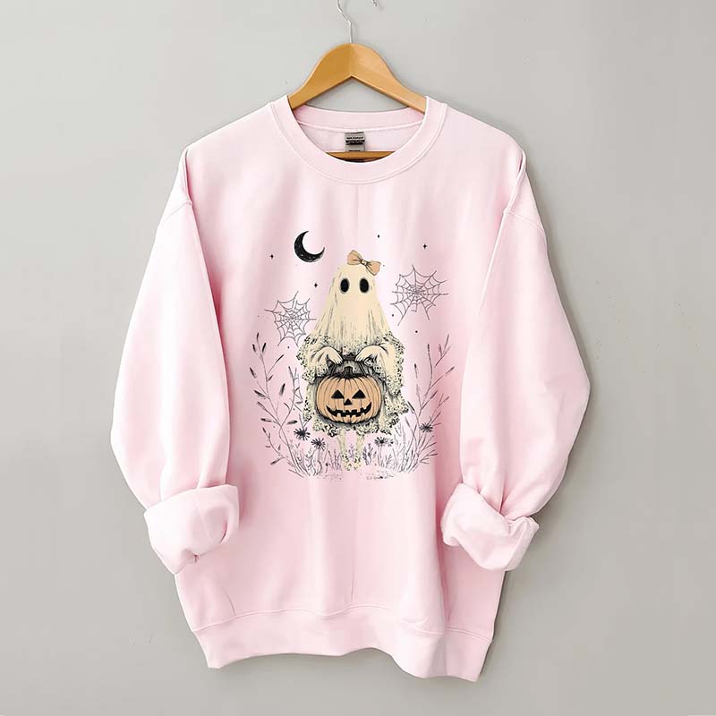 Halloween Lace Ghost Moon Sweatshirt