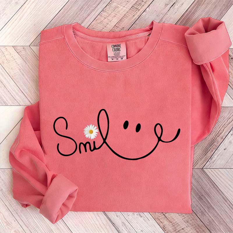 Cute Fall Daisy Smile Sweatshirt