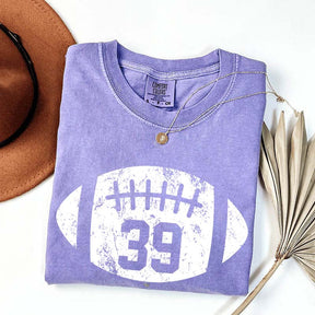 Custom Comfort Colors Football Kids Jersey Number T-Shirt