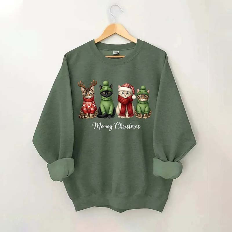 Funny Meowy Christmas Sweatshirt