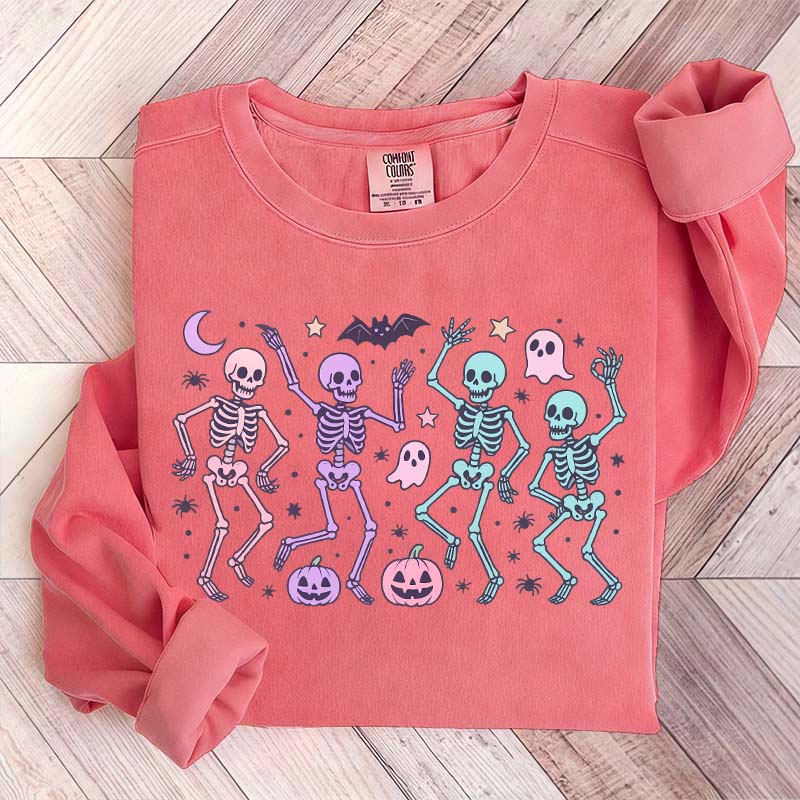 Dancing Skeletons Halloween Retro Sweatshirt