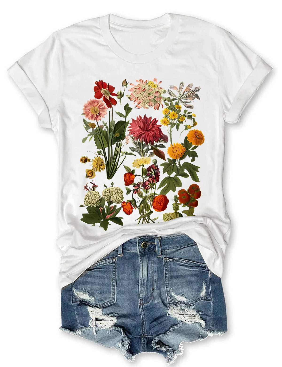 Cottagecore Vintage Flowers T-shirt