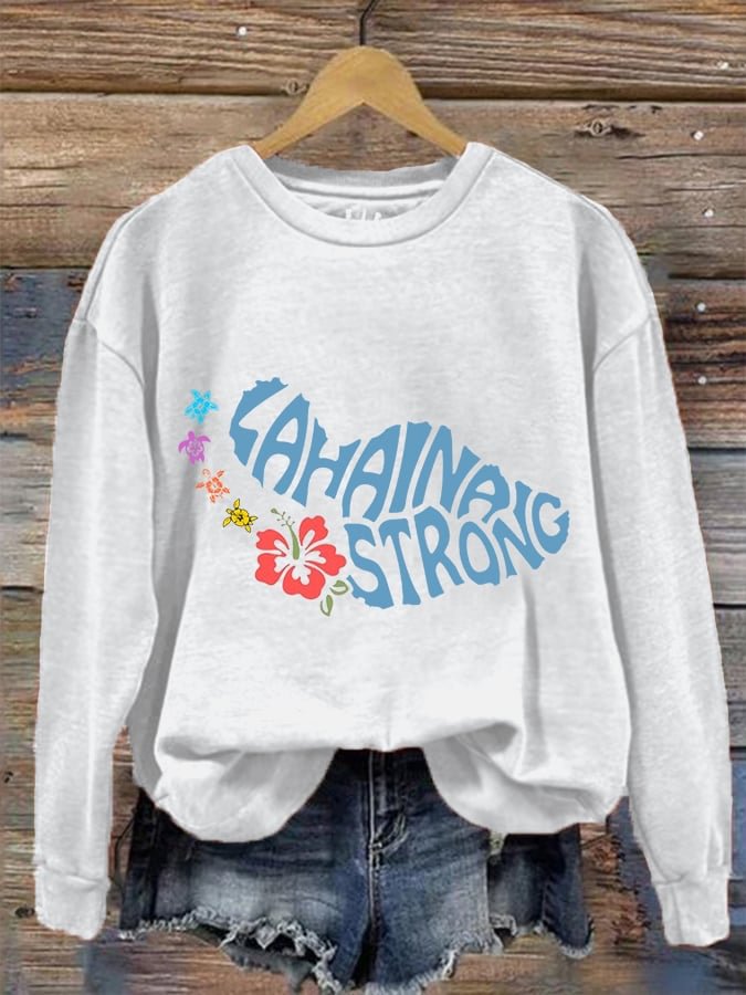 Women's Lahaina Strong Hibiscus Flower Sweatshirt