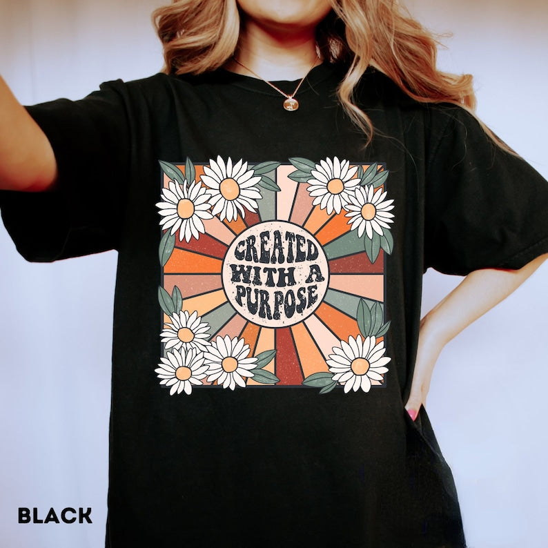 Here Comes the Sun Boho Flower T-Shirt