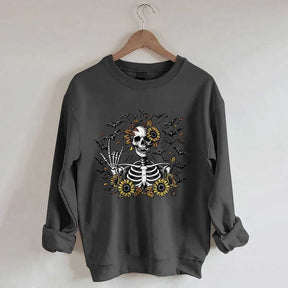 Spooky Skeleton Sunflowers Sweatshirt