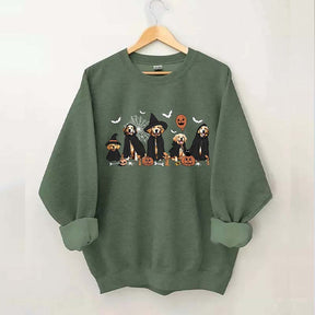 Ghost And Witch Golden Retriever Halloween Sweatshirt