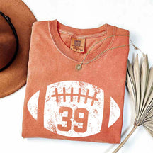Custom Comfort Colors Football Kids Jersey Number T-Shirt