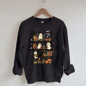 Retro Halloween Bookshelf Sweatshirt