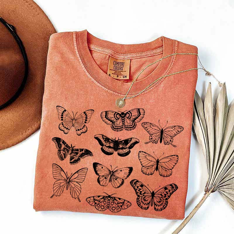 Vintage Butterfly and Moth Minimalist T-Shirt