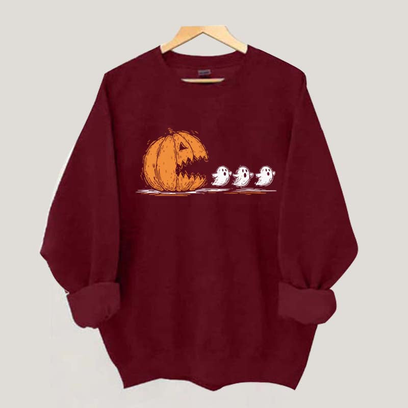 Halloween Pumpkin Eat Ghost Party Sweatshirt