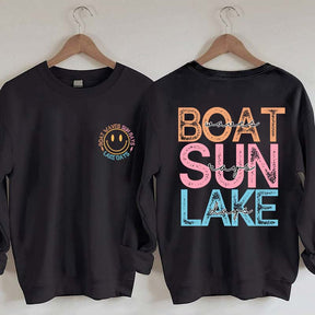 Boat Waves Sun Rays Lake Days Sweatshirt