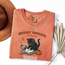 Kitty Biscuits Spooky Season Black Cat Halloween T-Shirt