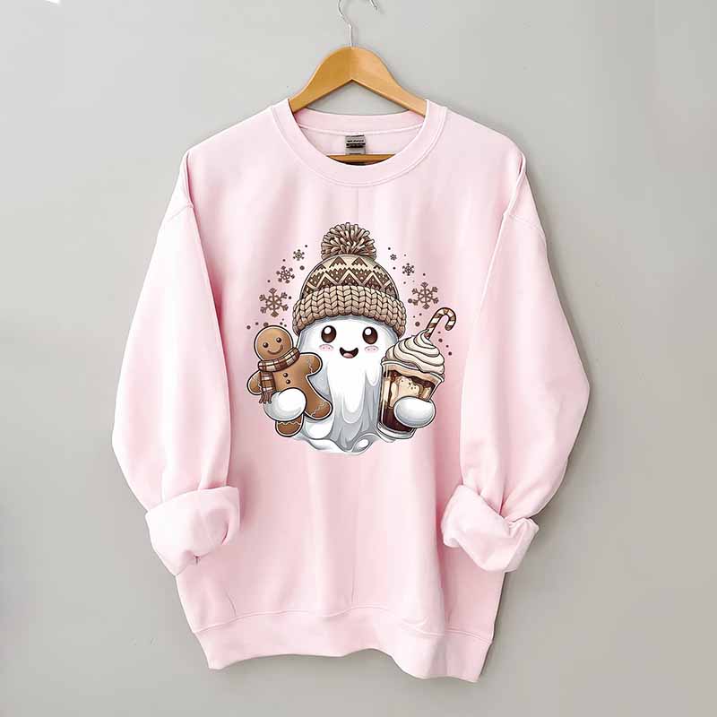 Cute Christmas Ghost Coffee Sweatshirt