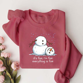 It's Fine I'm Fine Everything Is Fine Snowman Funny Sweatshirt