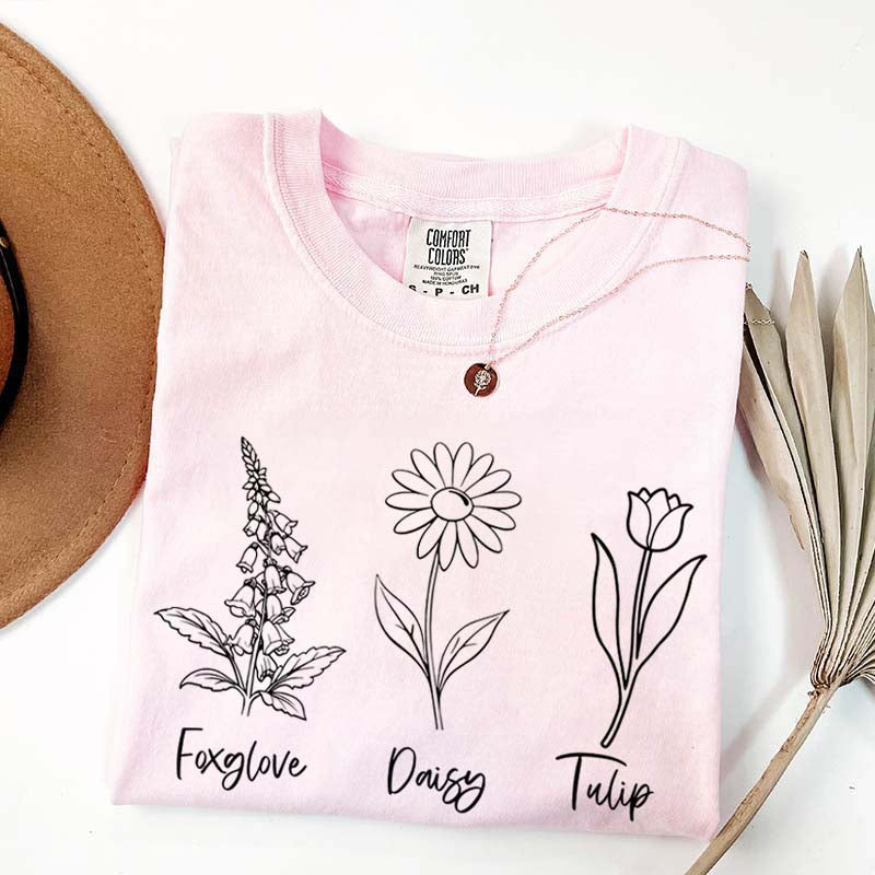 FDT Floral Foxglove Daisy Tulip T-Shirt
