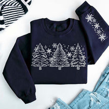 Christmas Snow Trees With Sleeve Sweatshirt