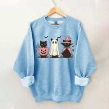Boo Ghost Black Cat Sweatshirt