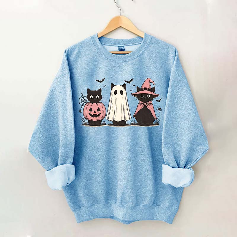 Boo Ghost Black Cat Sweatshirt